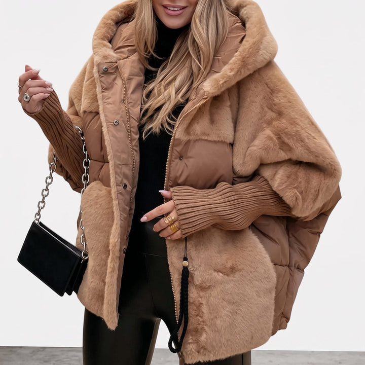 Victoria | Women's Faux Fur Quilted Plush Hooded Coat