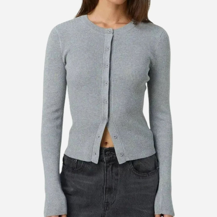 Victoria | Women's Fitted Ribbed Cropped Cardigan