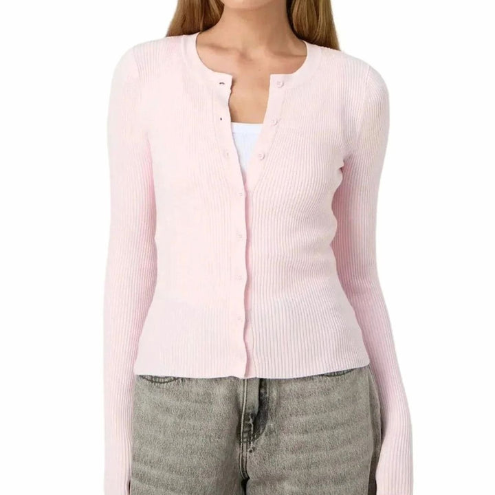 Victoria | Women's Fitted Ribbed Cropped Cardigan