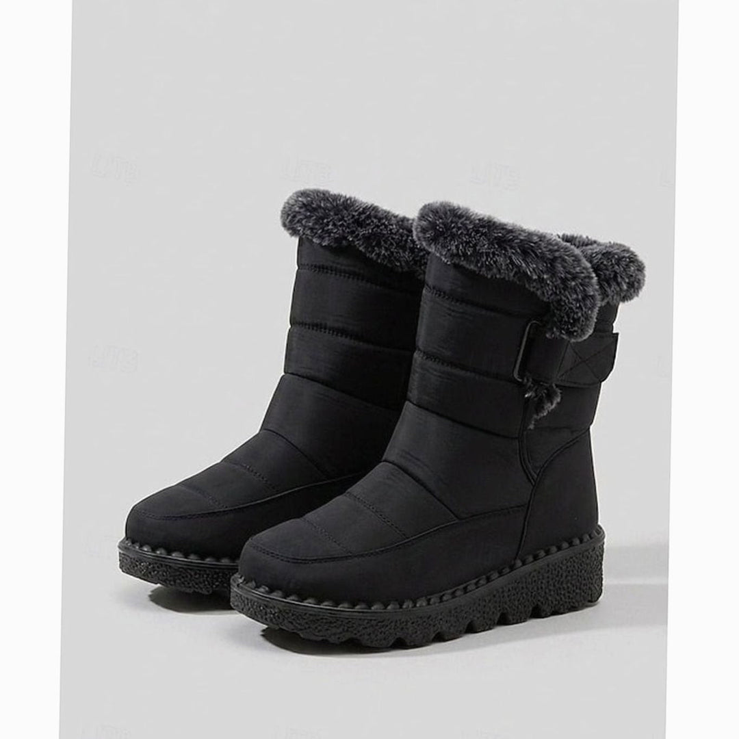 Sophia | Women's Fur-Trimmed Quilted Snow Boots Grip Sole