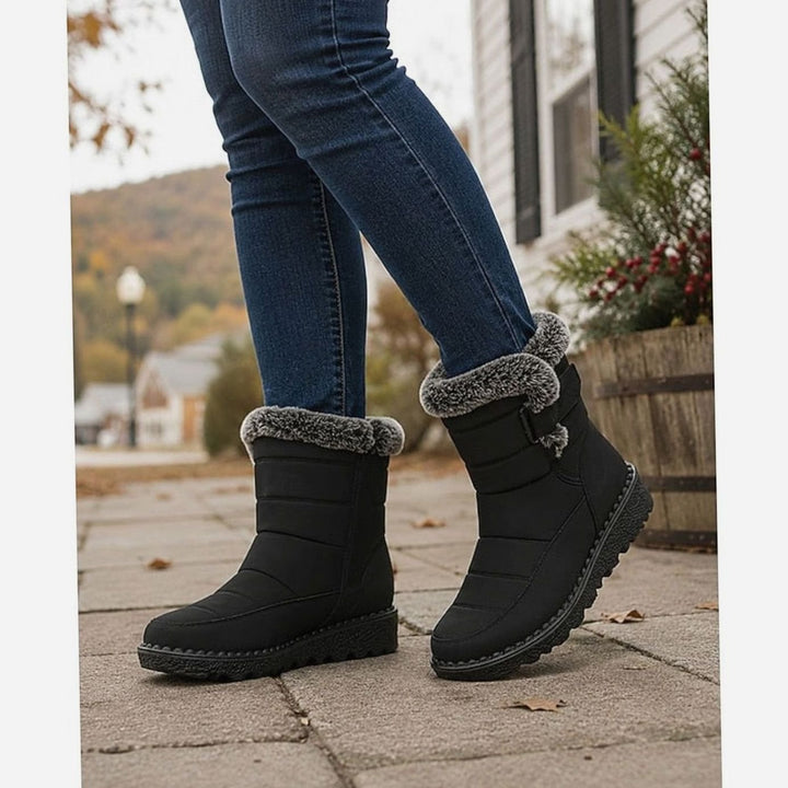 Sophia | Women's Fur-Trimmed Quilted Snow Boots Grip Sole