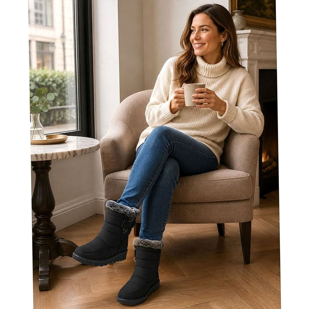 Sophia | Women's Fur-Trimmed Quilted Snow Boots Grip Sole