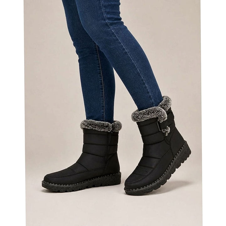 Sophia | Women's Fur-Trimmed Quilted Snow Boots Grip Sole