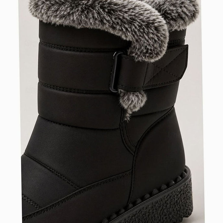 Sophia | Women's Fur-Trimmed Quilted Snow Boots Grip Sole