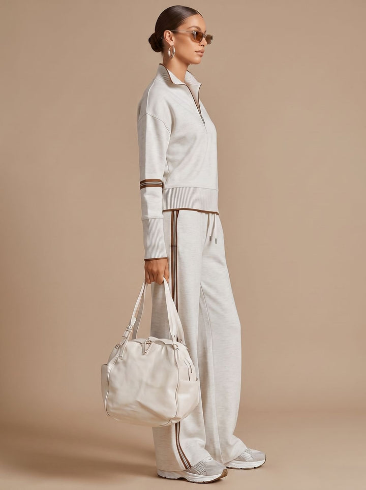 Charlotte | Women's Half-Zip Wide Leg Pants Set Two Piece Lounge Outfit