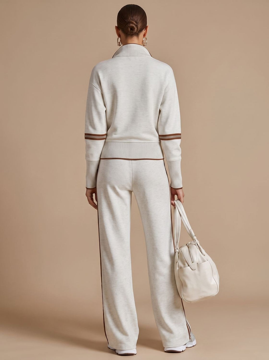 Charlotte | Women's Half-Zip Wide Leg Pants Set Two Piece Lounge Outfit