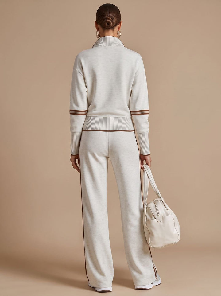 Charlotte | Women's Half-Zip Wide Leg Pants Set Two Piece Lounge Outfit