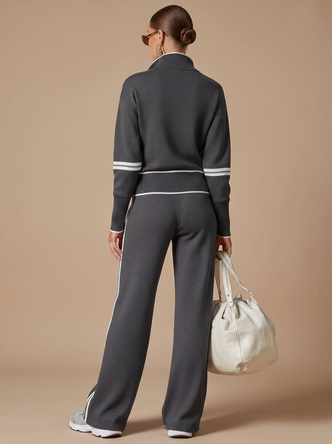 Charlotte | Women's Half-Zip Wide Leg Pants Set Two Piece Lounge Outfit