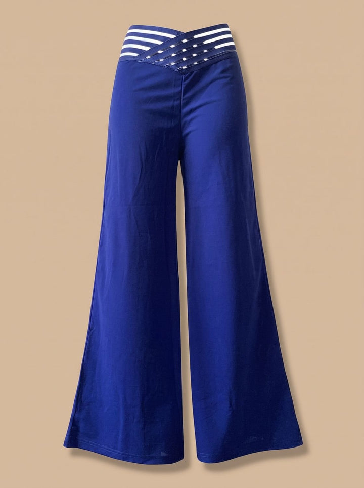 Luna | Women's High-Waist Crossover-Waistband Wide-Leg Pants