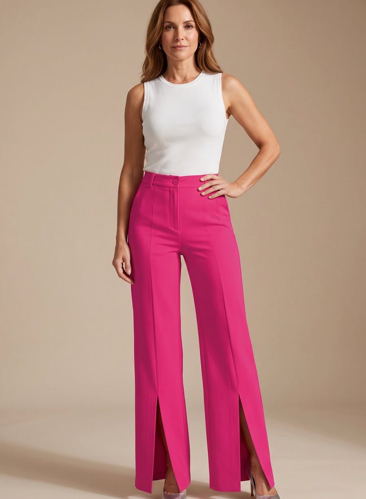 Layla | Women's High-Waist Wide-Leg Pleated Dress Pants