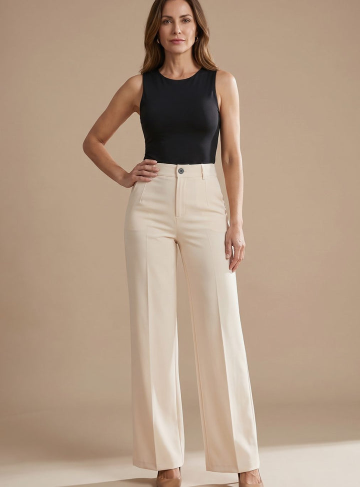 Layla | Women's High-Waist Wide-Leg Pleated Dress Pants