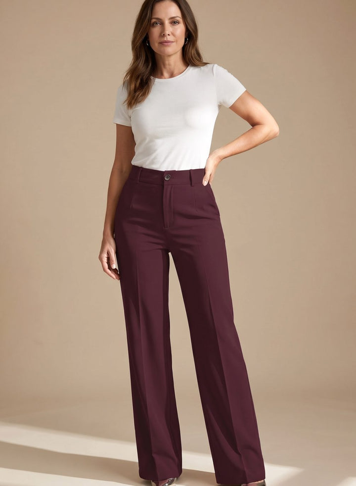 Layla | Women's High-Waist Wide-Leg Pleated Dress Pants