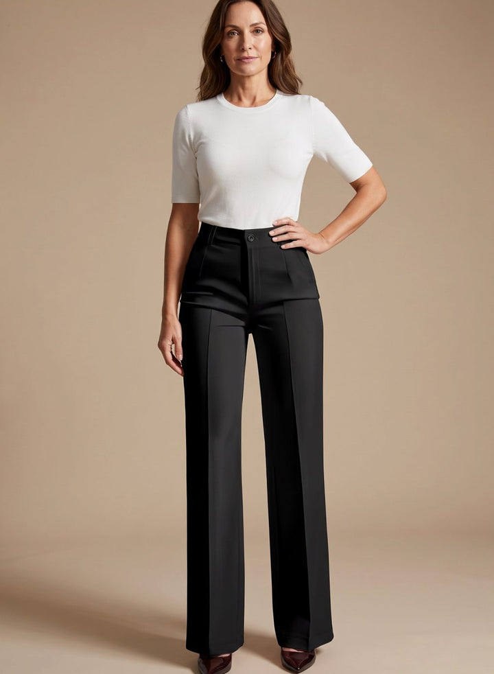 Layla | Women's High-Waist Wide-Leg Pleated Dress Pants