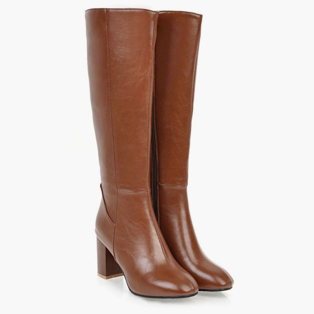 Harper | Women's Knee-High Block Heel Side-Zip Knee Boots