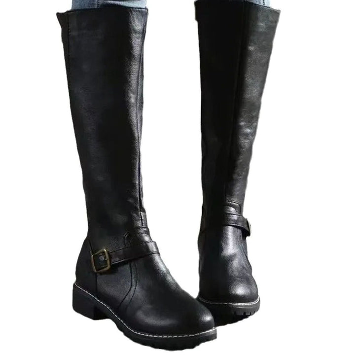 Sophia | Women's Knee-High Buckle-Strap Orthopedic Leather Boots