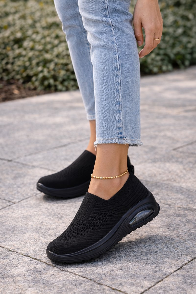 Luna | Women's Knit Slip-On Air-Cushion Walking Sneaker Boots