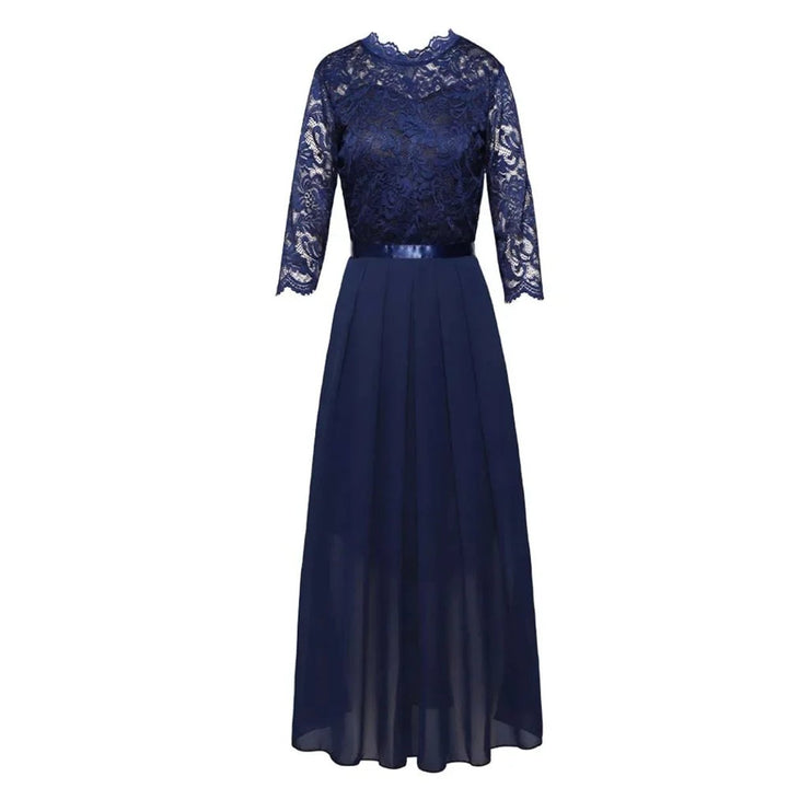 Charlotte | Women's Lace Bodice Three-Quarter Sleeve Maxi Formal Dresses