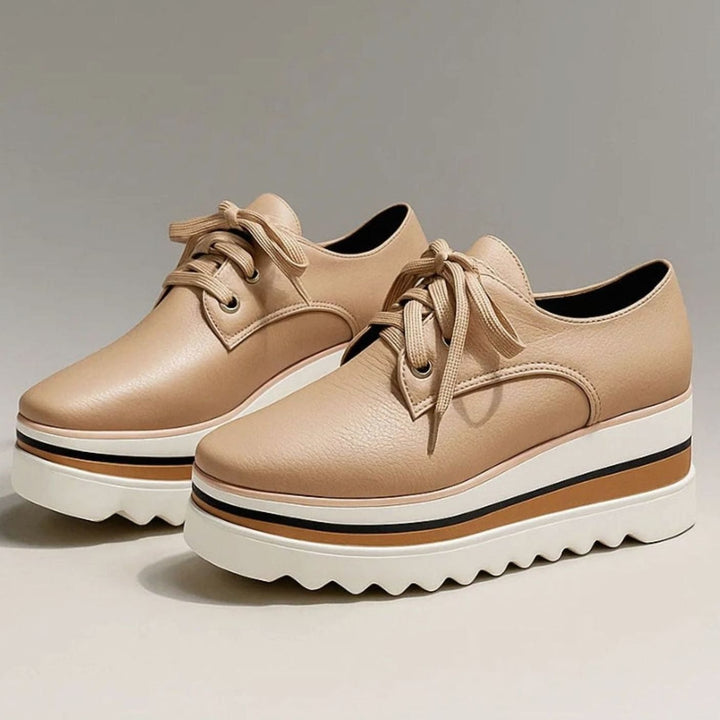 Camila | Women's Lace-Up Platform Oxford Sneakers Square Toe