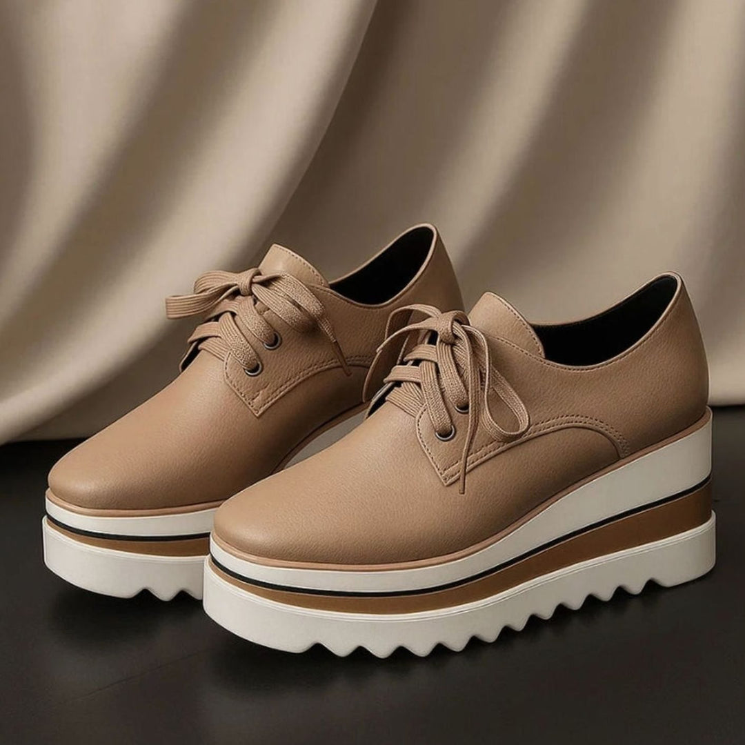 Camila | Women's Lace-Up Platform Oxford Sneakers Square Toe