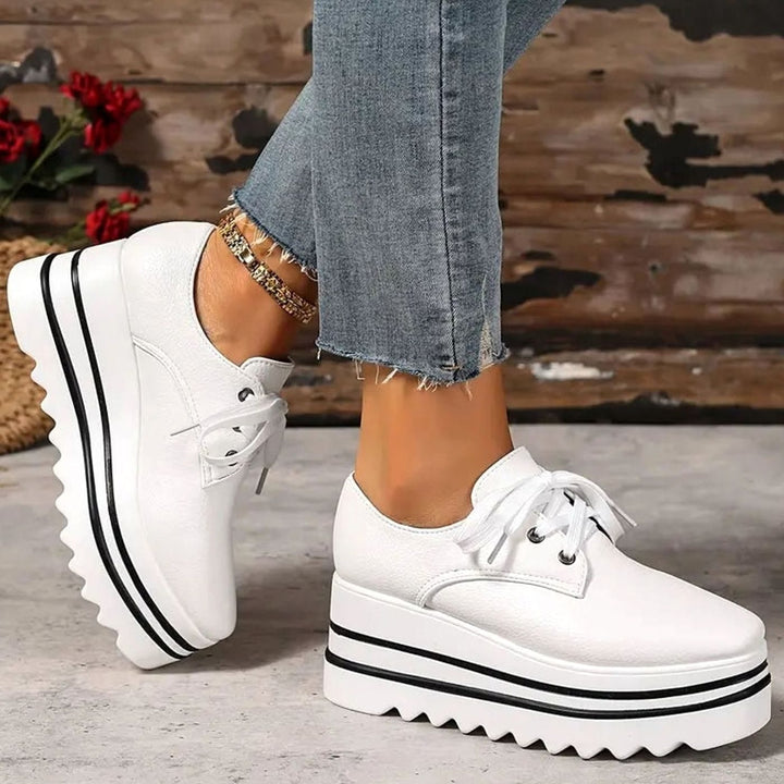 Camila | Women's Lace-Up Platform Oxford Sneakers Square Toe