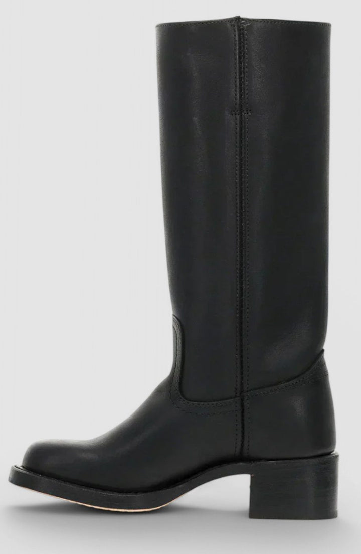 Penelope | Women's Leather Stacked-Heel Knee-High Boots