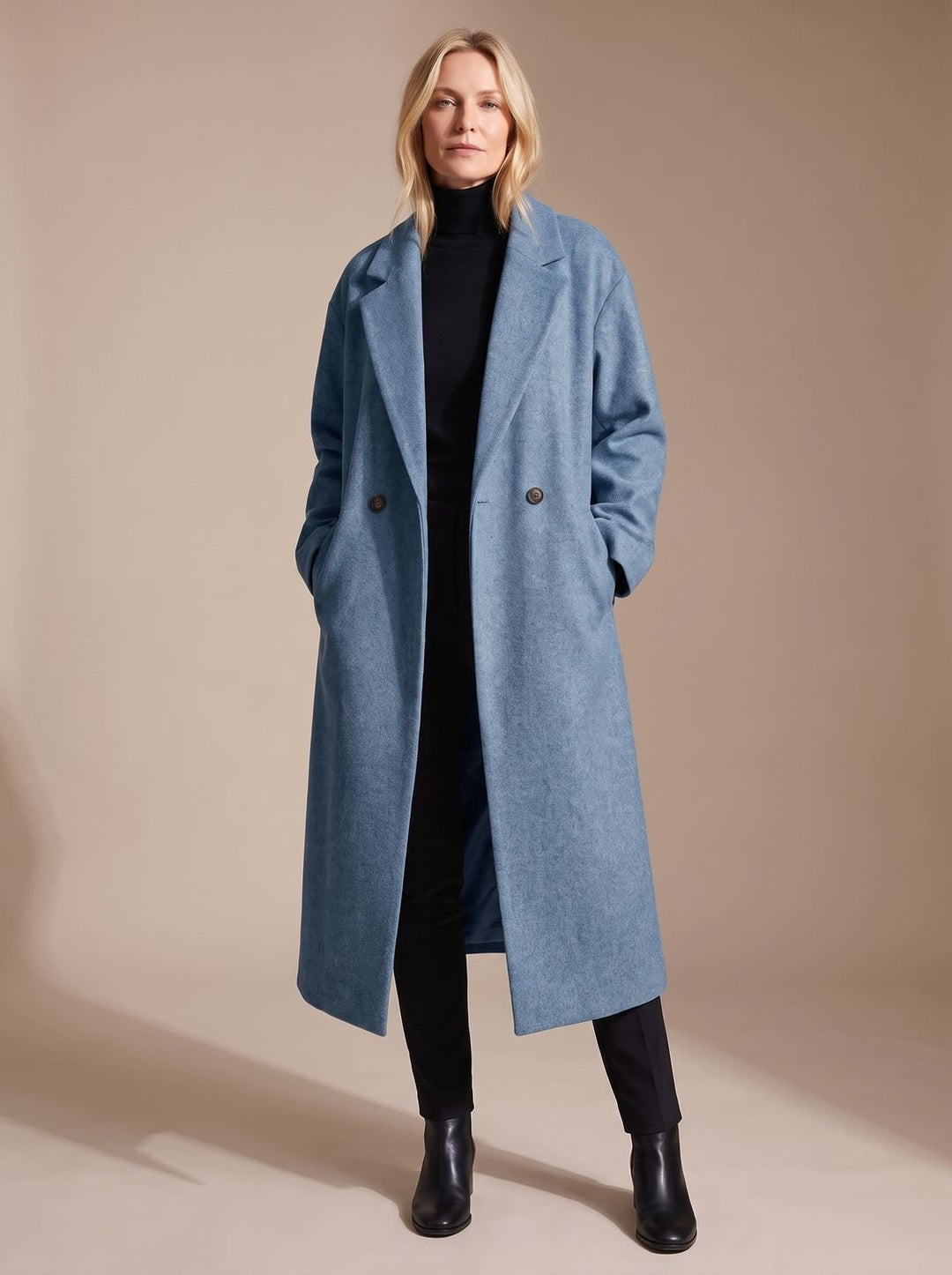 Aria | Women's Long Tailored Overcoat Double-Breasted Winter Coat