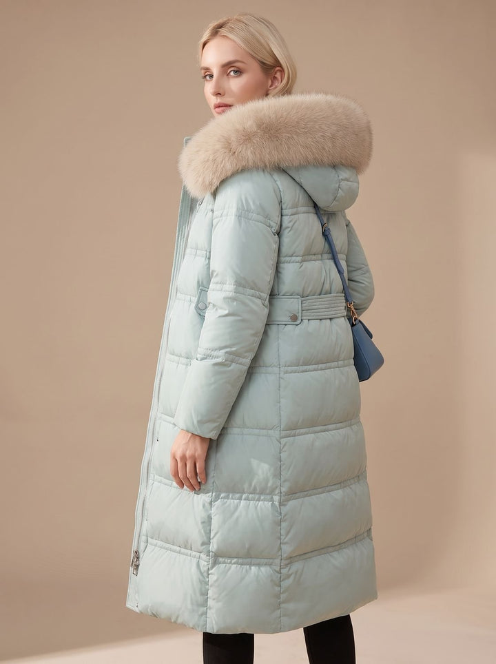 Evelyn | Women's Luxury Long Puffer Parka Fur-Hood Winter Coat