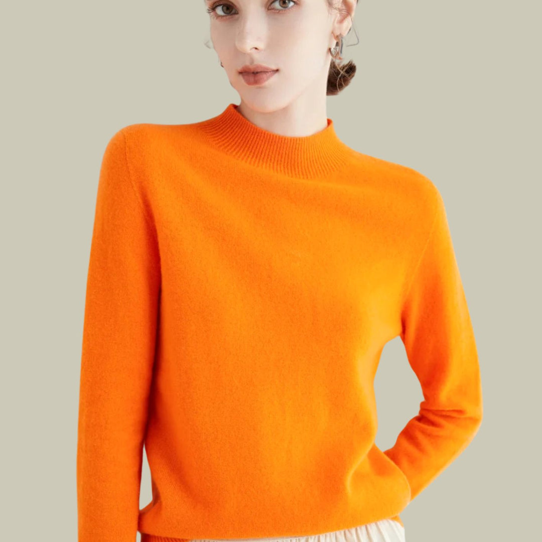 Camila | Women's Merino Mock-Neck Long-Sleeve Wool Sweaters