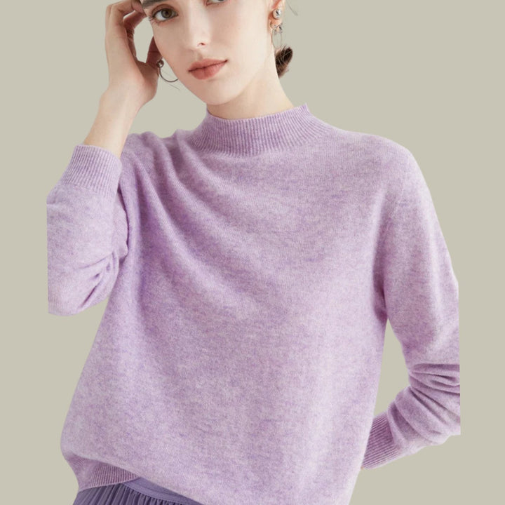 Camila | Women's Merino Mock-Neck Long-Sleeve Wool Sweaters