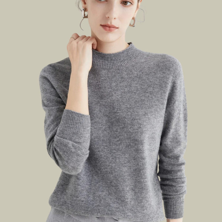 Camila | Women's Merino Mock-Neck Long-Sleeve Wool Sweaters
