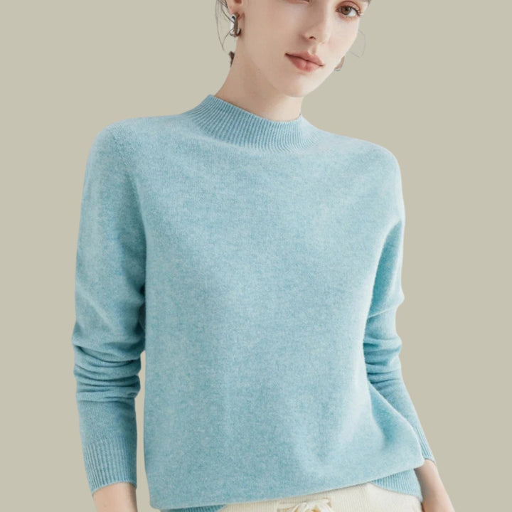 Camila | Women's Merino Mock-Neck Long-Sleeve Wool Sweaters