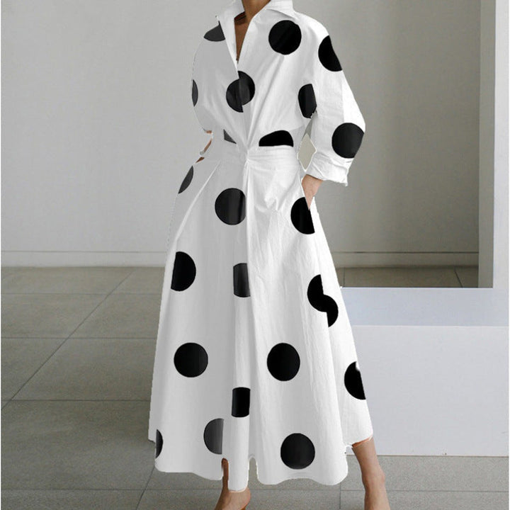 Victoria | Women's Newspaper Print Collared Wrap Maxi Dress