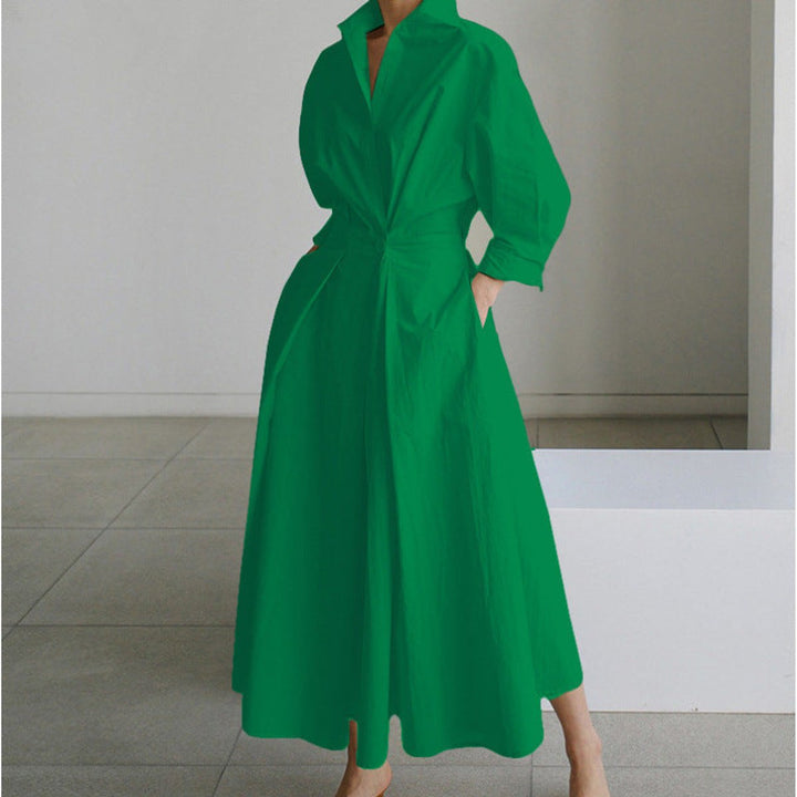 Victoria | Women's Newspaper Print Collared Wrap Maxi Dress