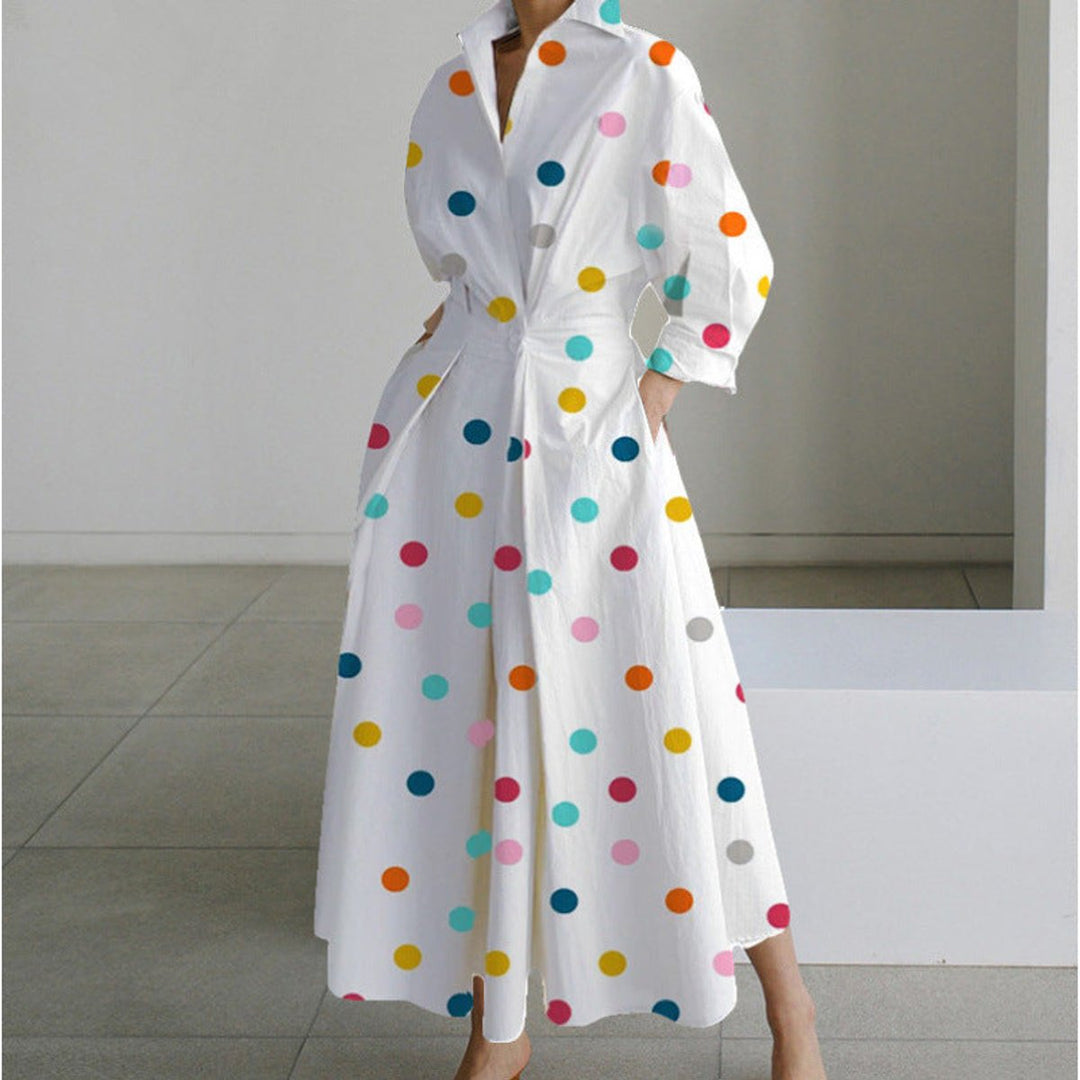 Victoria | Women's Newspaper Print Collared Wrap Maxi Dress