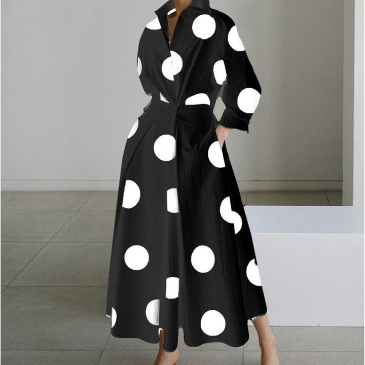 Victoria | Women's Newspaper Print Collared Wrap Maxi Dress