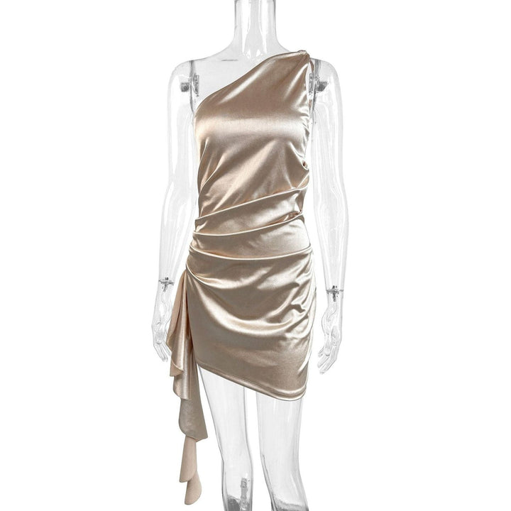 Grace | Women's One-Shoulder Asymmetric Draped Satin Cocktail Dress