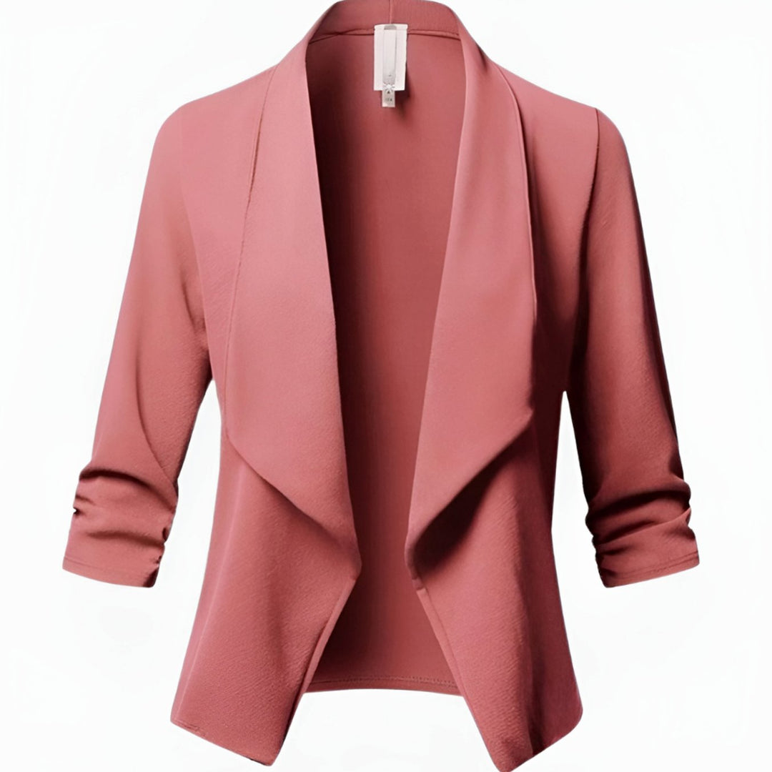 Penelope | Women's Open-Front Ruched-Sleeve Casual Office Blazer