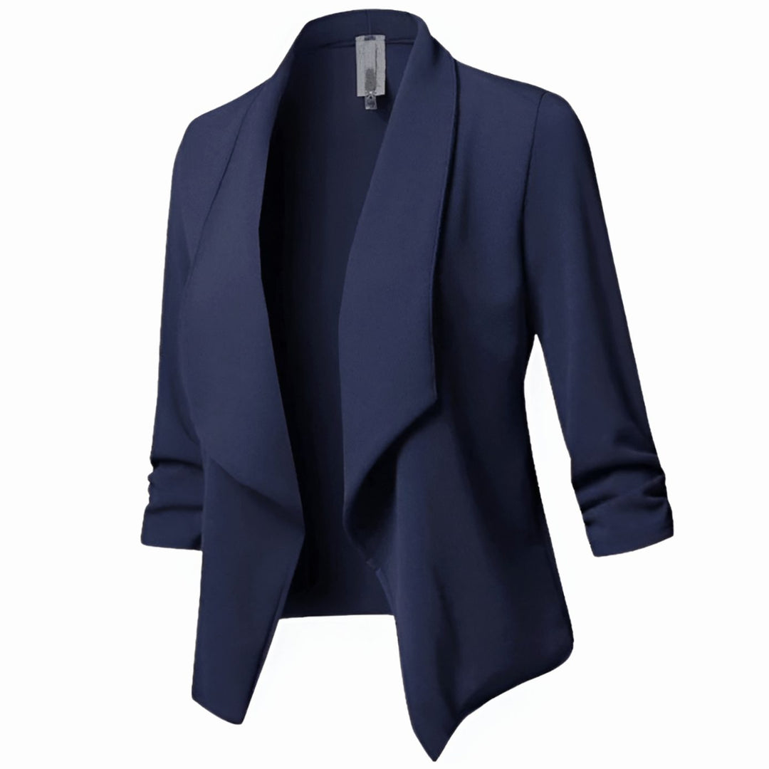 Penelope | Women's Open-Front Ruched-Sleeve Casual Office Blazer