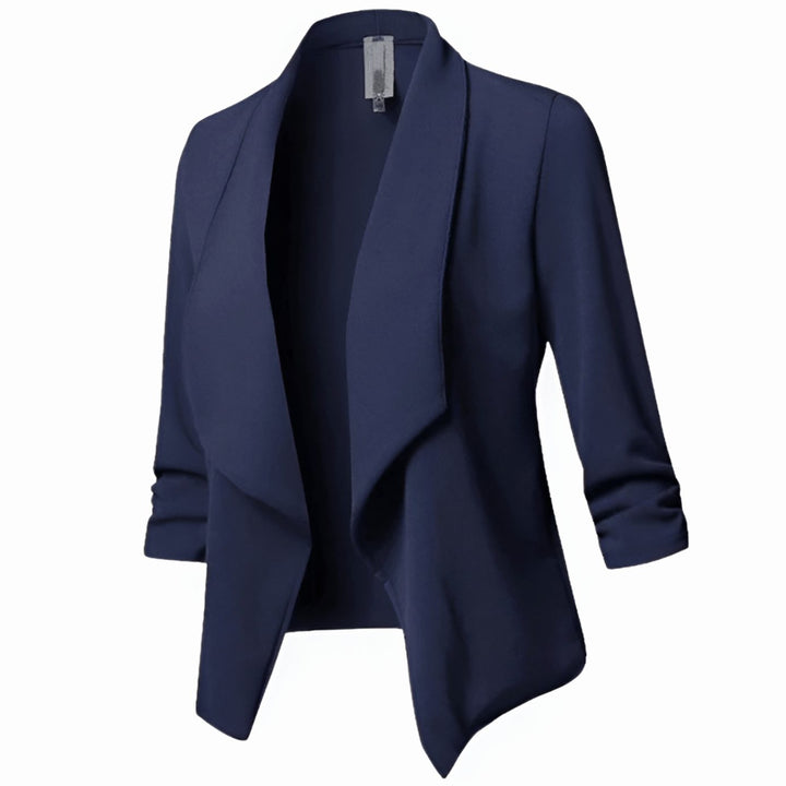 Penelope | Women's Open-Front Ruched-Sleeve Casual Office Blazer