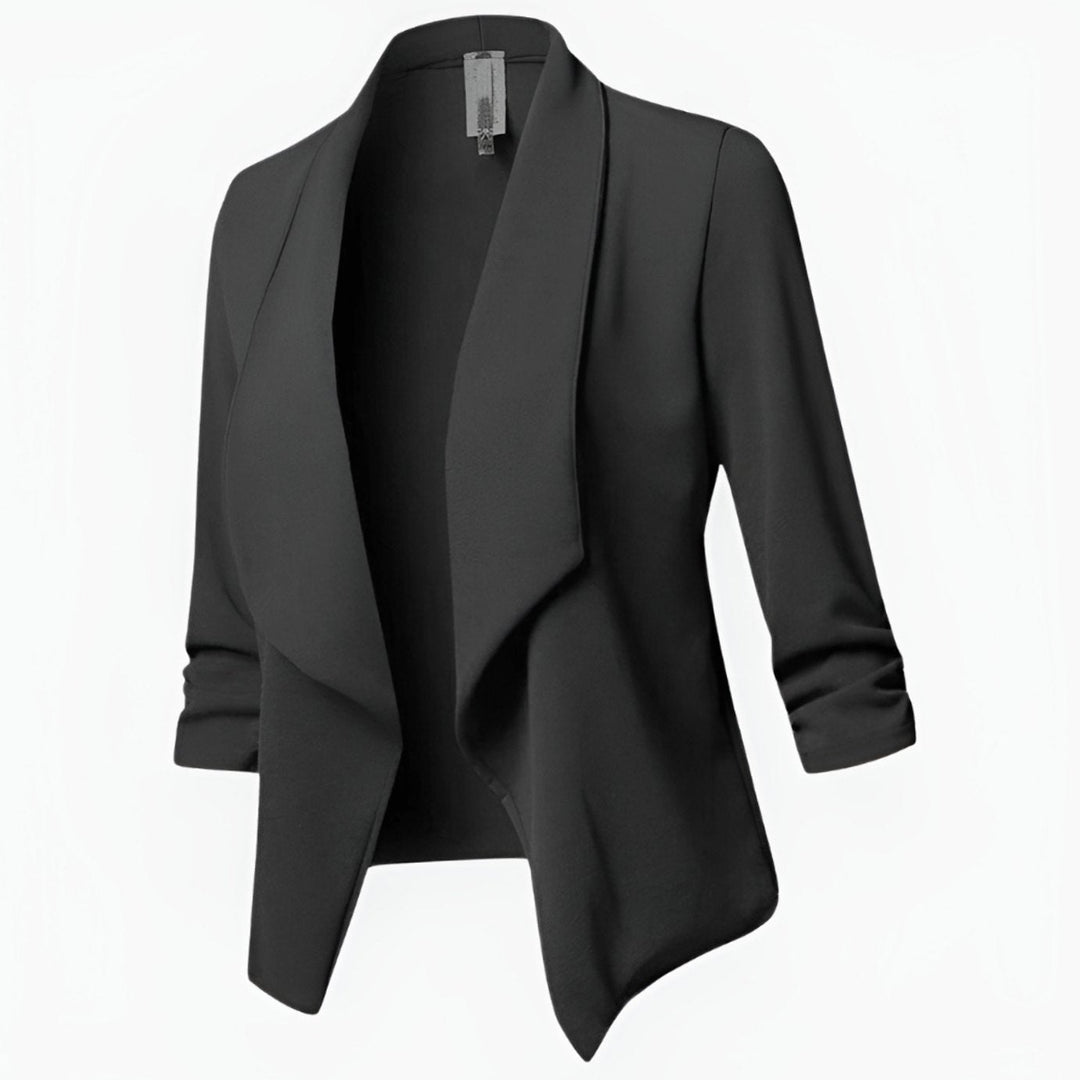 Penelope | Women's Open-Front Ruched-Sleeve Casual Office Blazer