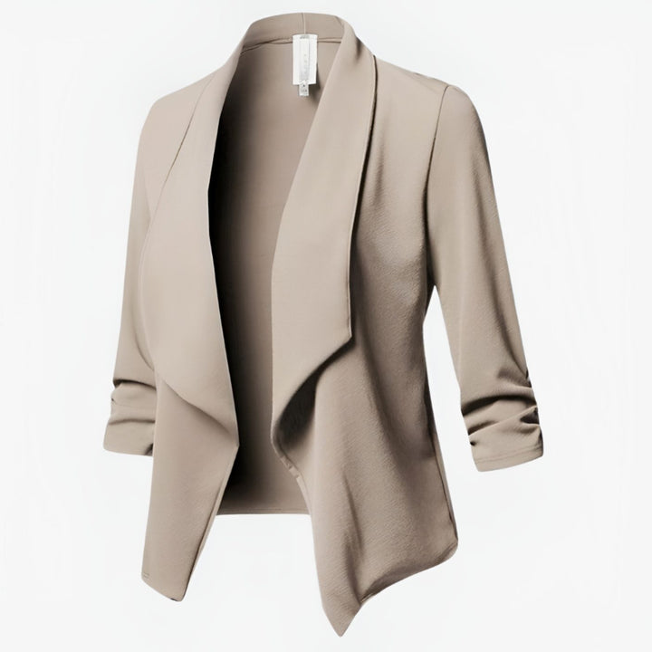 Penelope | Women's Open-Front Ruched-Sleeve Casual Office Blazer