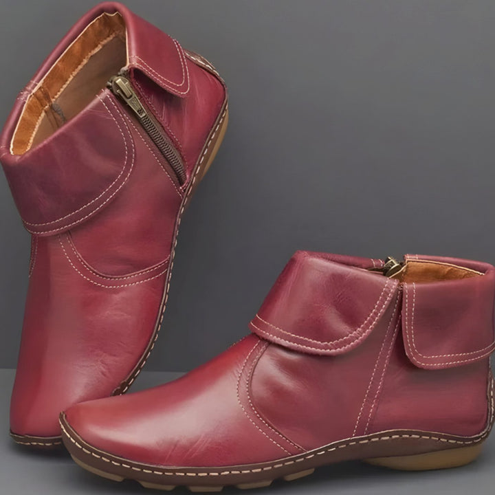 Olivia | Women's Orthopedic Waterproof Side-Zip Leather Ankle Boots