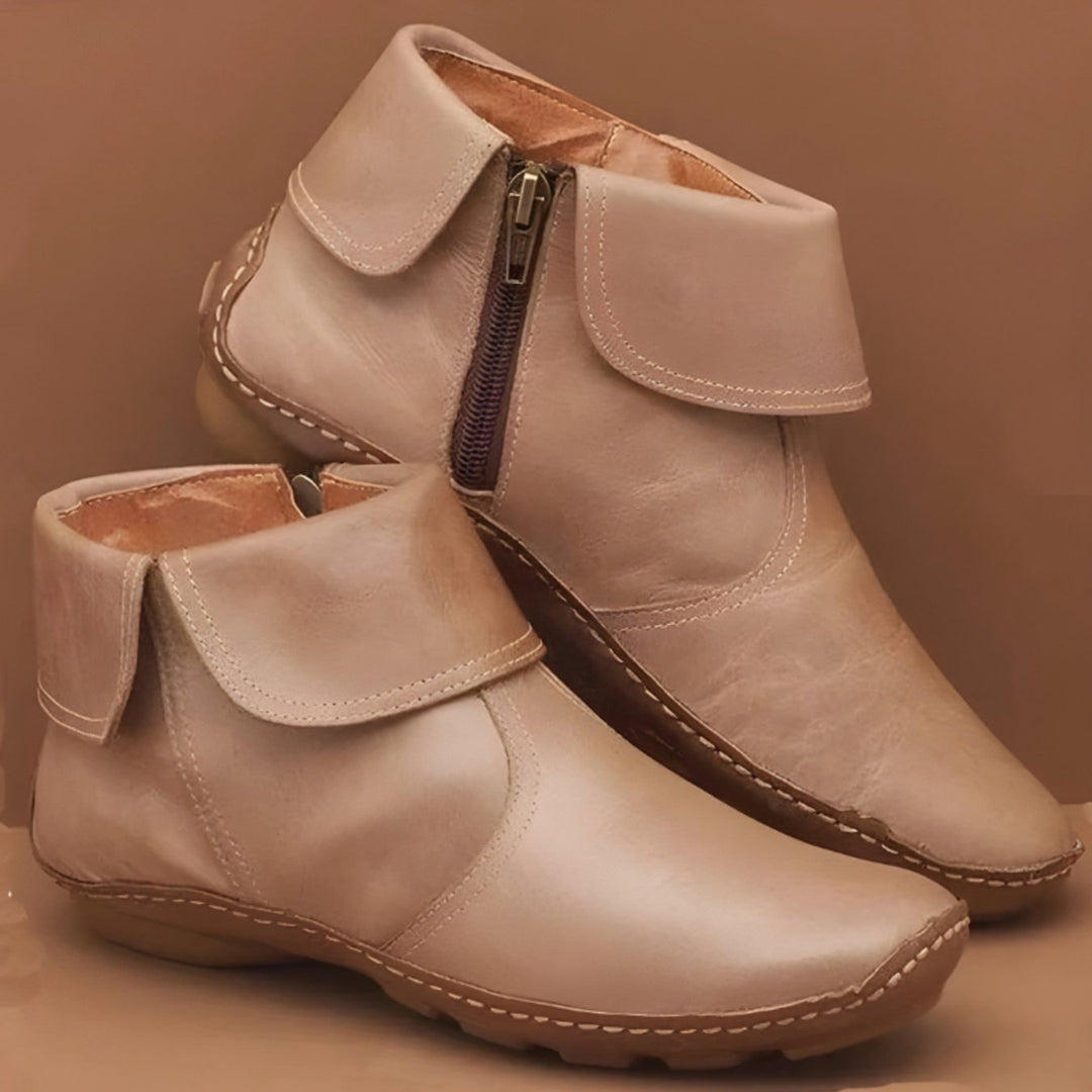 Olivia | Women's Orthopedic Waterproof Side-Zip Leather Ankle Boots