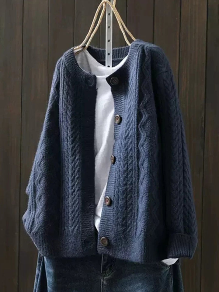 Victoria | Women's Oversized Cable-Knit Button-Down Cardigan Sweater