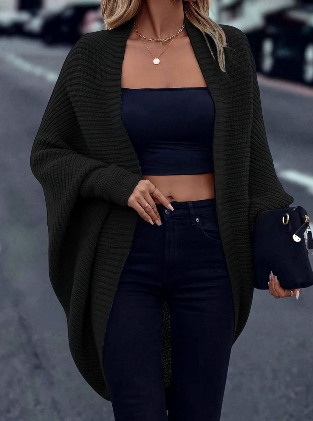 Camila | Women's Oversized Longline Open-Front Knit Cardigan