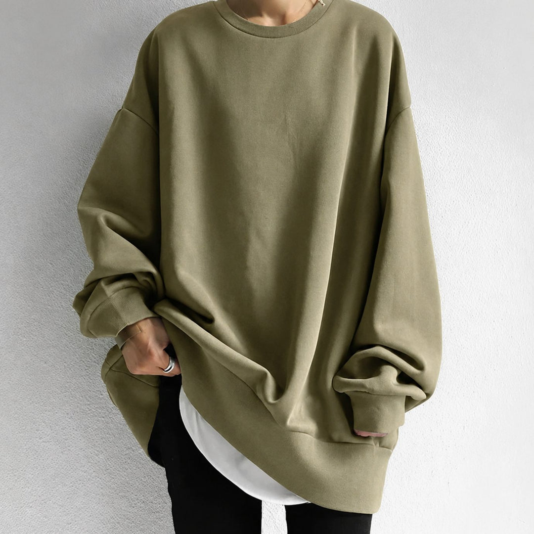 Harper | Women's Oversized Tunic Sweater Drop-Shoulder Crewneck Long Sleeve