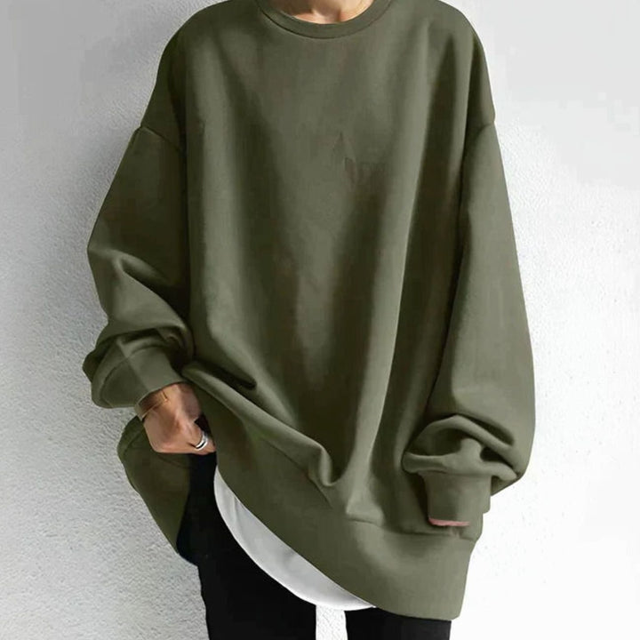Harper | Women's Oversized Tunic Sweater Drop-Shoulder Crewneck Long Sleeve