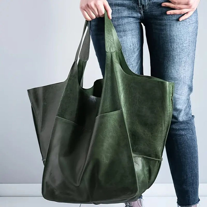 Harper | Women's Oversized Vegan Leather Magnetic Closure Tote Bag