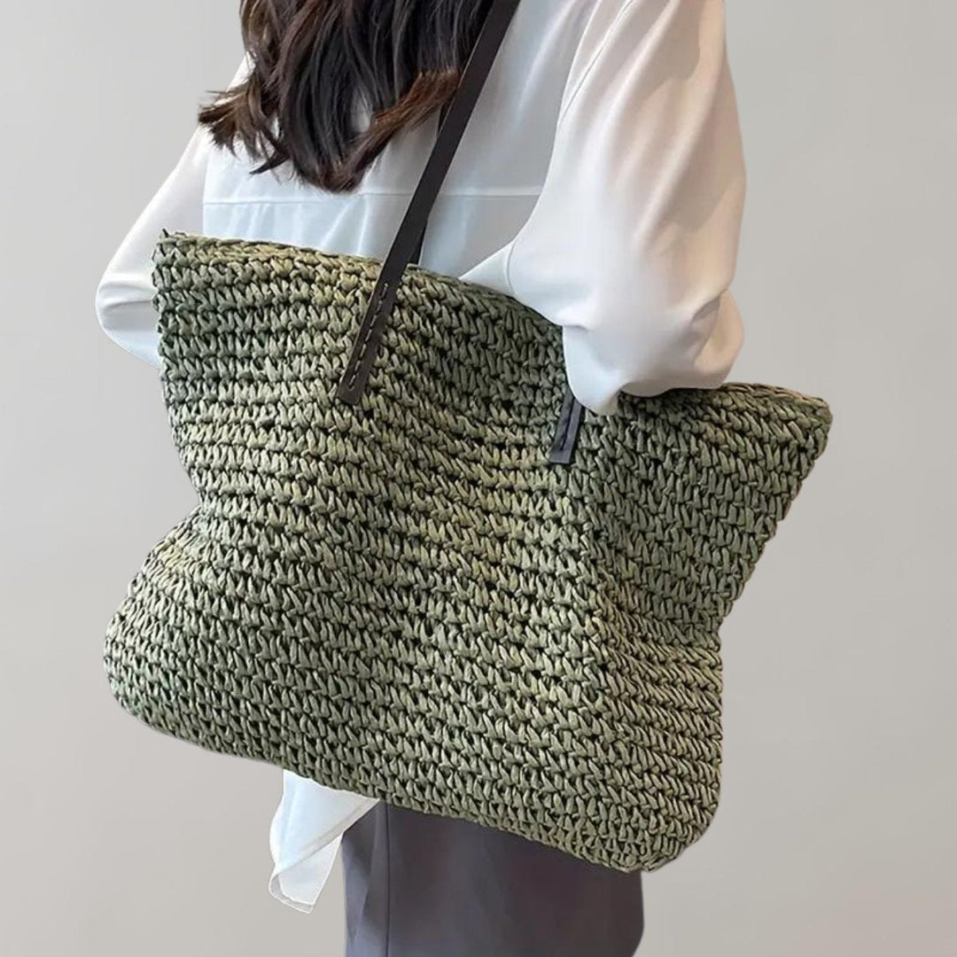 Scarlett | Women's Oversized Woven Straw Shoulder Tote Bag Bohemian Beach