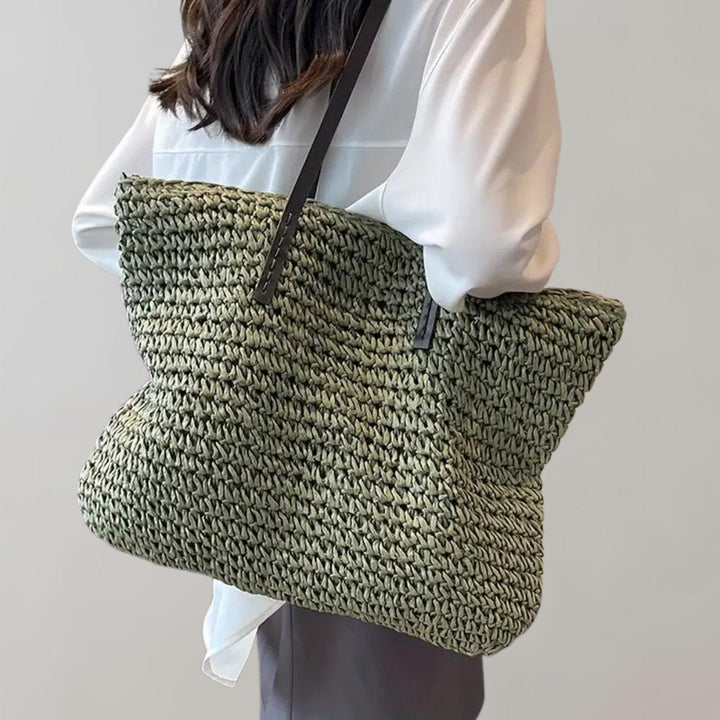 Scarlett | Women's Oversized Woven Straw Shoulder Tote Bag Bohemian Beach